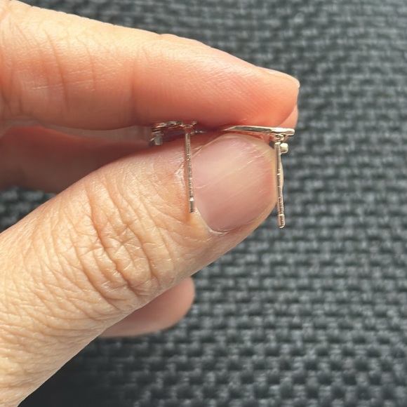 Inspired D I o r Fancy Luxury Designer Rose Gold Over 925 Silver Earrings - Picture 7 of 9